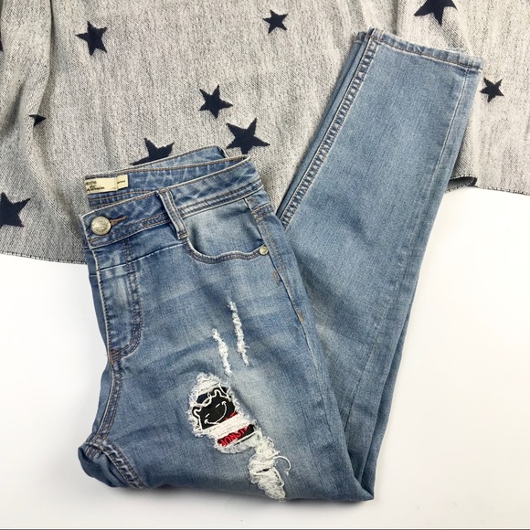 Cache Jeans My Pretty Denim Patches High Rise Crop - Picture 2 of 7